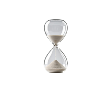 Clear hourglass with light beige sand (3)