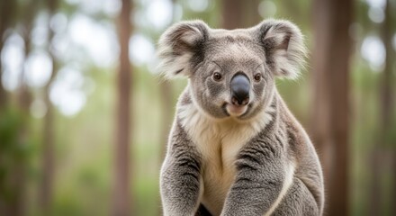 Cute Koala Portrait in Natural Habitat