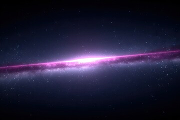 Cosmic nebula, vibrant pink band, across dark space