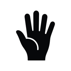 Obraz premium Black Silhouette Icon of an Open Hand Showing Five Fingers image photo