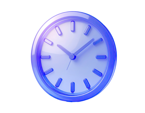 3D render of a vibrant blue clock