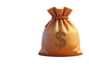3D rendered golden money bag