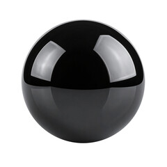 a glossy black sphere isolated on transparent backgroung, png
