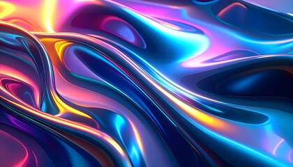 Fototapeta premium Holo Ribbon Flow Abstract Holographic Background