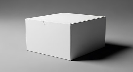 Naklejka premium White Box on Gray Background.
