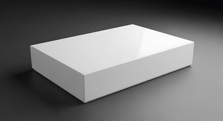 Fototapeta premium White Rectangular Box on a Dark Background.