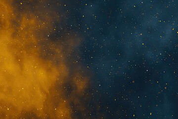 Cosmic nebula blend of gold and dark blue