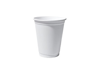 White disposable cup, cylindrical shape, smooth surface