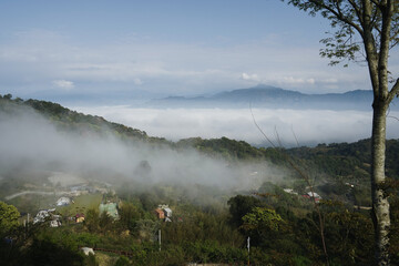 misty morning in the mountains
