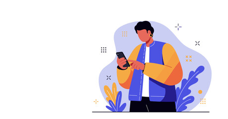 Young person engaging with a smartphone, representing modern communication, digital lifestyle, and online connectivity. Ideal for technology, business, or casual use.