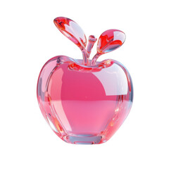 Elegant pink glass apple sculpture glowing, a modern art piece for sophisticated design projects and unique gifts