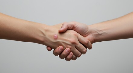 Hands Clasped in a Minimalist Handshake: A Study in Human Connection
