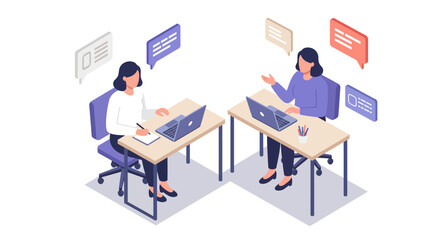 Collaborative office teamwork with laptops in modern workspace