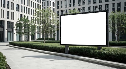 Obraz premium Blank Billboard in Modern Cityscape.