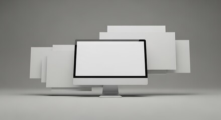 Modern Computer Monitor Minimalist Design.