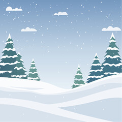 Obraz premium Snowy forest with snowdrifts and snow-covered spruce branches