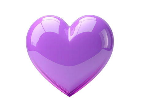 Glossy, vibrant purple heart shape (3) - Powered by Adobe