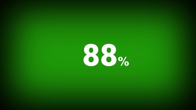 Abstract 88 percent number animation on a green background. Fifteen percent discount with looping around it. 4k