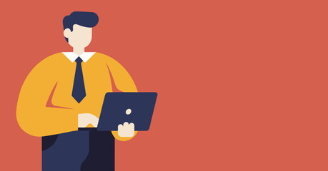 Professional person using a laptop, illustrating business communication, remote work, or digital productivity. Ideal for technology and corporate themes.