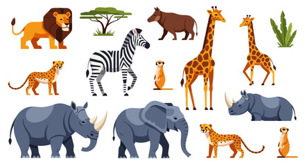 Obraz premium African Wildlife - A Diverse Collection of Animals.