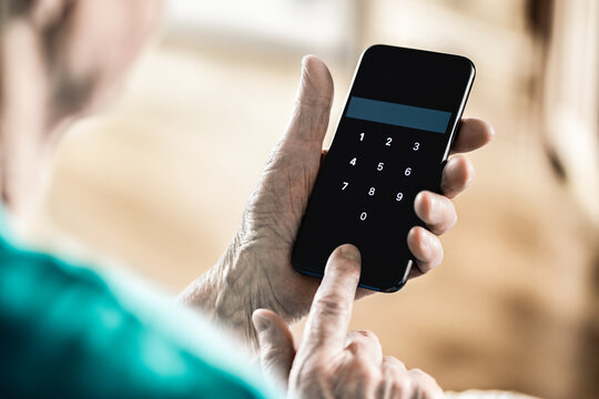 Old senior phone fraud or scam. Woman with smartphone. Data information and security. Scammer phishing. Love romance hoax. Elder mature with cellphone in hand. Online bank on screen. Financial theft. - Powered by Adobe