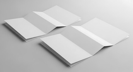 Blank Folded Brochures Mockup.