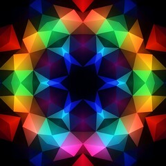 Obraz premium Kaleidoscopic geometrical triangular shapes in vibrant color arrangement