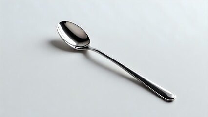 Sleek, modern teaspoon isolated on a clean white background, perfect for minimalist kitchenware or restaurant design projects.