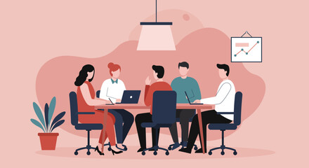 Diverse team collaborating in a modern office meeting, discussing business strategy and future plans. Perfect for corporate and teamwork concepts.