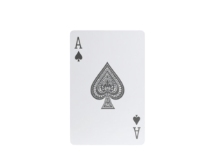 Ace of Spades playing card, front view