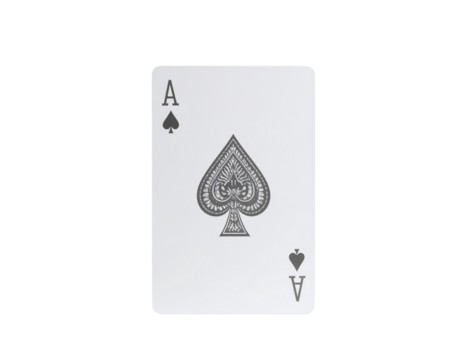 Ace of Spades playing card, front view