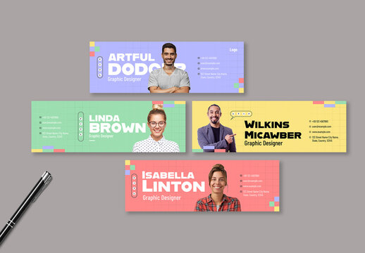 Colorful Email Signature Layout Set