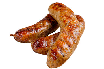 Grilled sausages. BBQ food. BBQ sausages are grilled over an open fire. 