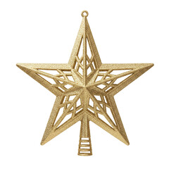 Ornate gold glitter christmas tree topper star