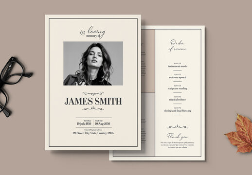 Elegant Funeral Program Template