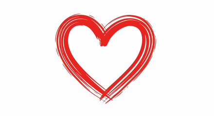 Simple Red Heart Shape Graphic.