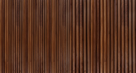A wooden panel surface featuring striped patterns in warm brown tones, creating a modern geometric design.