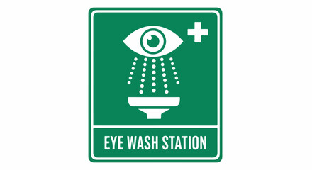 Emergency Eye Wash Station Safety Sign.