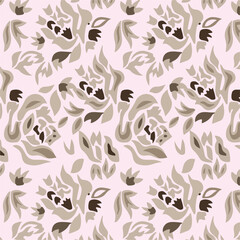 Seamless feather and floral patterns 