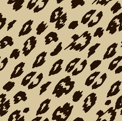 Seamless Leopard Print Animal Skin Pattern, Exotic Fashion Textile Design, Stylish Safari Jungle Background