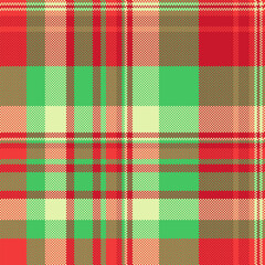 Skirt texture check seamless, open pattern plaid vector. Plank tartan textile background fabric in red and green colors.