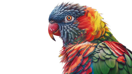 Obraz premium Stunning Portrait of a Rainbow-Hued Bird Showcasing Its Vivid Colors