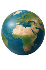 Fototapeta premium 3D render of Earth globe showing Africa and Europe for global world map and geography concept