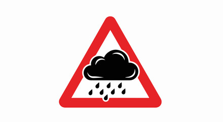 Heavy Rain Warning Sign Image.