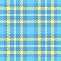 Classic plaid pattern in gentle blues and soft yellow. Seamless and versatile, ideal for backgrounds, textiles, or graphic design projects. Calm, peaceful aesthetic.