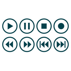 Botões de controle de áudio