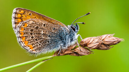 Obraz premium butterfly on a green leaf