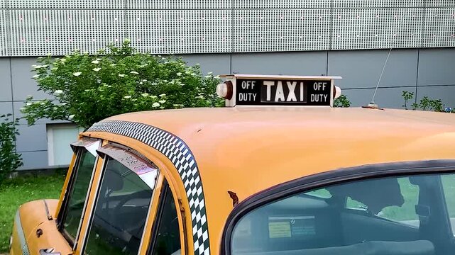 Taxi off duty sign retro car Work Shift Taxi Vintage Car