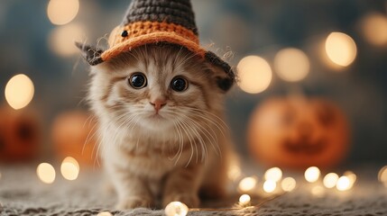 Elegant Kawaii Halloween Cats & Dogs Illustration Pack – Adorable Cats and Dogs in Witch, Vampire, Pumpkin, Ghost, and Bat Costumes, Soft Pastel Halloween Backgrounds, Cozy Magical Glow, Stylish and F