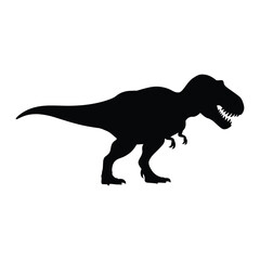 Silhouette of a tyrannosaurus rex dinosaur in profile